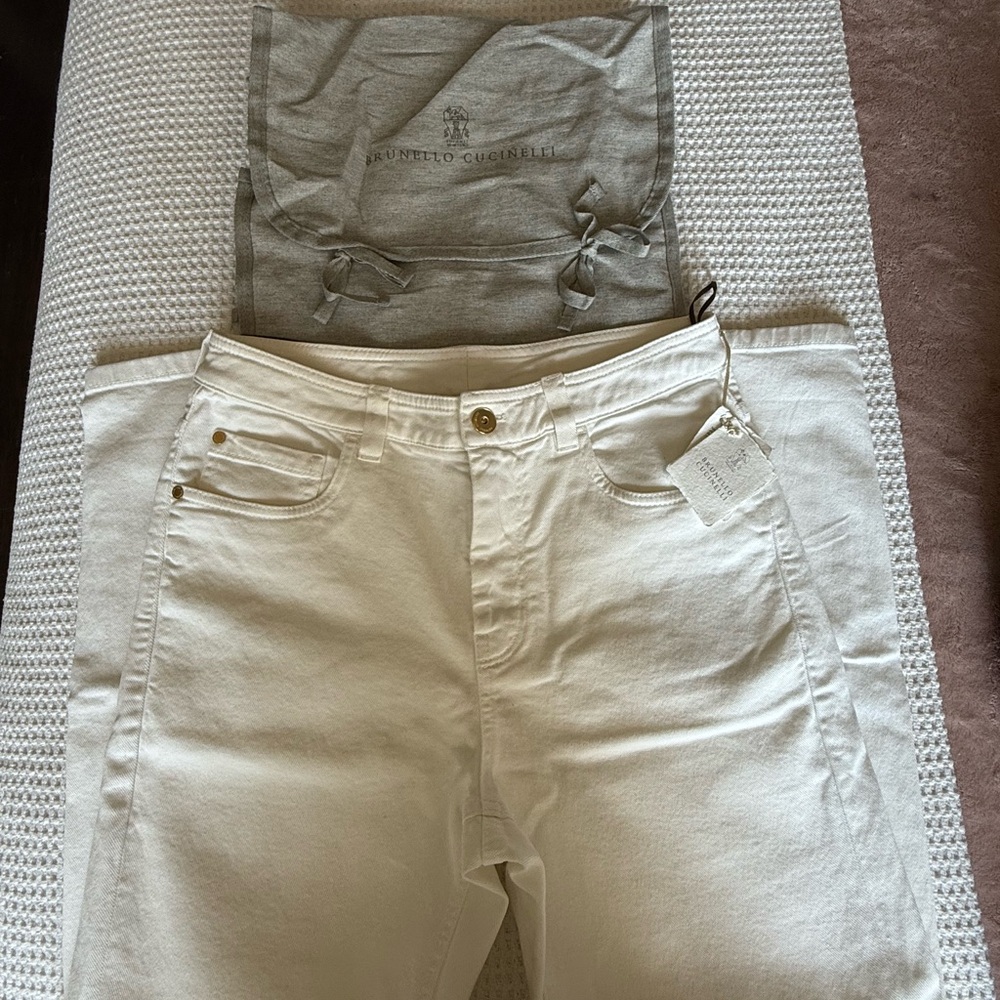 Brunello Cucinelli White Jeans